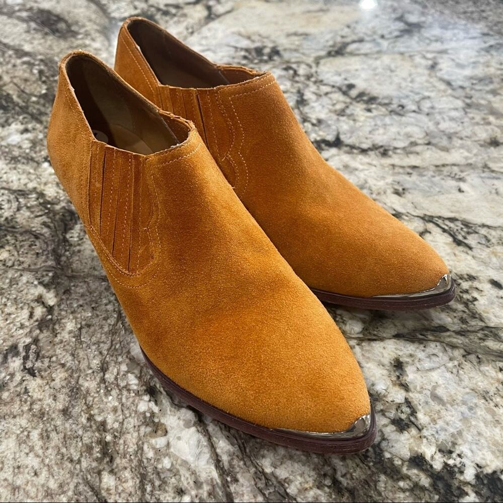 Joie Mustard Suede Western Ankle Booties Size 7‎